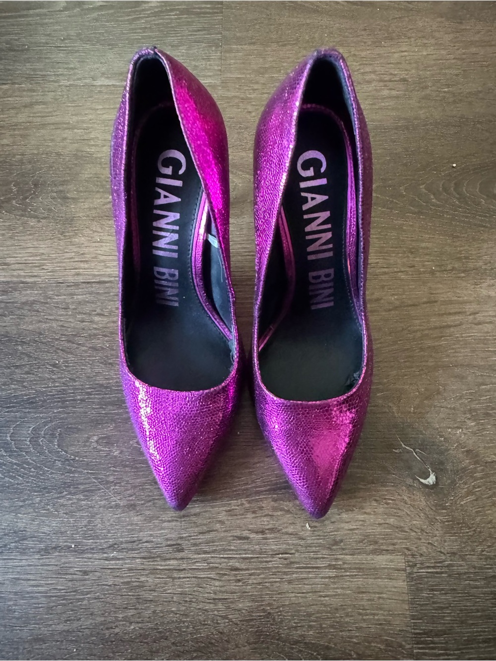 Gianni Bini Metallic Fuchsia/Purple Pointed-Toe Pumps